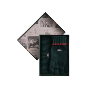 GANT Tartan Green Essential Beanie & Gloves Gift Set